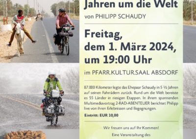 Reisevortrag „2-Rad-Abenteuer. 87 000km in 2 1/2 Jahren um die Welt“
